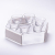 Set of six Coffee Cups placed on an acrylic stand and white leather